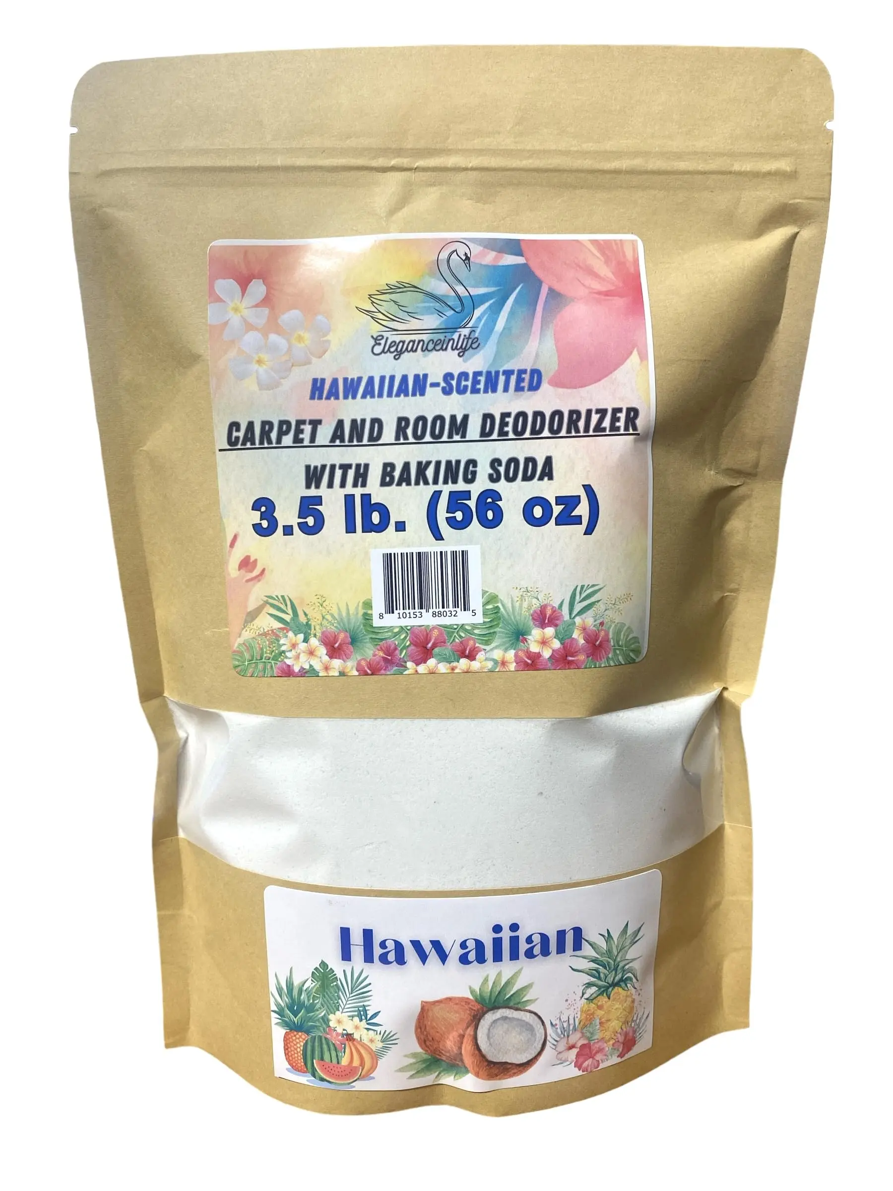 Eleganceinlife Hawaiian-Scented Carpet and Room Deodorizer with Baking Soda 3.5 lb 56 oz Household Paradise Perfume Fragrance Aroma Tropical