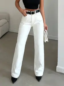 Women's High Waist Stretch Flare Jeans, Casual Fashion Pants, Comfortable Fit, All Season Wear, Daily Style Essential