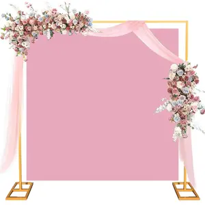 Heavy Duty Adjustable Metal Square Garden Arch Backdrop Stand – 8.2FT Frame with Support Feet & Nails – Ideal for Weddings, Birthday Parties, Anniversaries, Balloon Decor