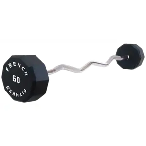 French Fitness EZ Curl Urethane Barbell 60 lbs - Single (New)
