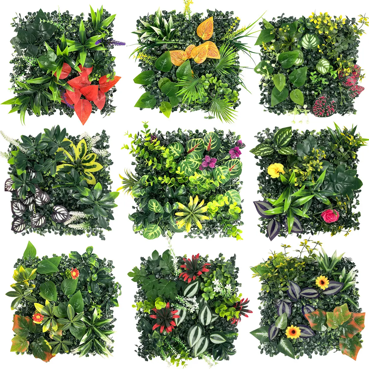 Hot-Selling Artificial Plant Wall Green Plant Wall Artificial Background Wall for Mall Wedding Decoration Milan Lawn Fake Flowers Decorative Fruit fall room decor