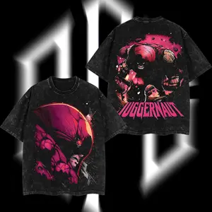 SuperStyle X-Men: The Last Stand MCU Comics Juggernaut Cain Marko Graphic T-Shirt - Oversized, Lightweight, Acid-Washed, Casual, Loose-Fitting Seamless Cotton Fashion Apparel for Men