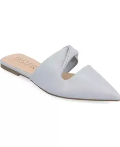 Journee Collection Women's Enniss Mule Twist Pointed Toe Flats, Blue, 9.5M