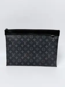 Pre-owned Louis Vuitton coated canvas Clutches & Wristlets Monogram Eclipse Pochette Discovery Clutch Bag JD084LV