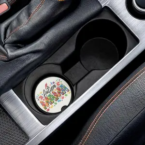 Autism Mama Soapstone Car Coaster | Pawprint Puzzle Heart