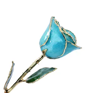 24K Gold Forever Rose - Aquamarine Sparkle (March Birthstone)