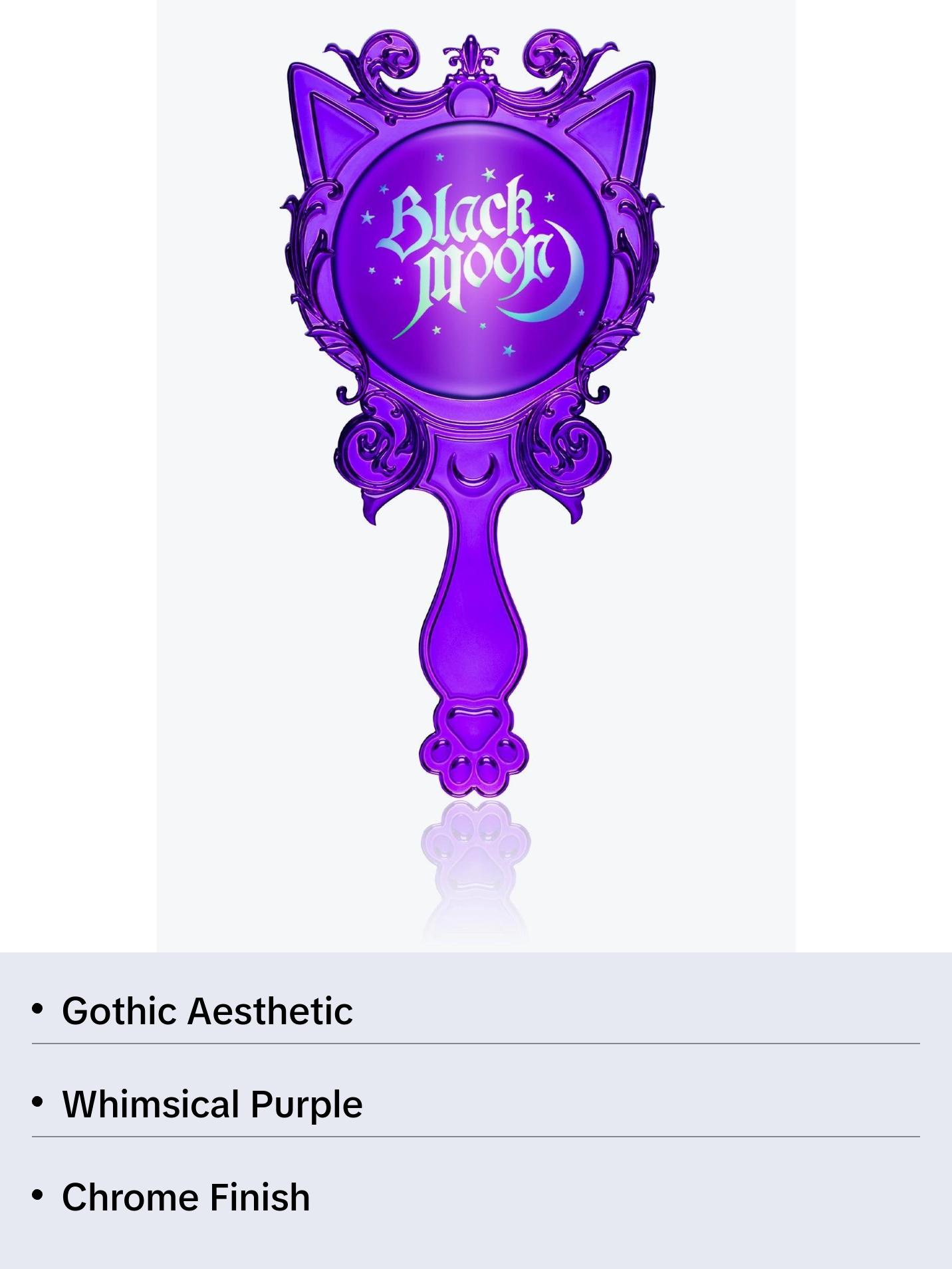 THE PURRFECT HAND MIRROR GOTHIC KITTY WHIMSICAL PURPLE CHROME