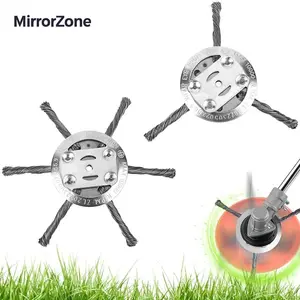 2 Counts Set Steel Wire Grass Trimmer Head Compatible With 5mm Shaft,Weed Trimmer New Model Wire Grass Trimmer Head,Suitable for Weeding Brush Cutting Attachments of Electric and Cordless Lawn Mowers,MirrorZone.