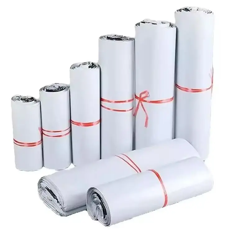 100 Pcs Poly Mailers Shipping Bag 6x9 7.5x10.5 9x12 10x13 12x15.5 14.5x19 19x24 24x24 White Courier Envelope Mailing Bag Self Adhesive Seal Plastic Packaging