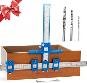 Cabinet Hardware Jig, Punch Locator Drill Guide, Drilling Dowelling Guide for Installation of Handles Knobs on Doors and Drawer, Cabinet Template Tool for Handles and Pulls