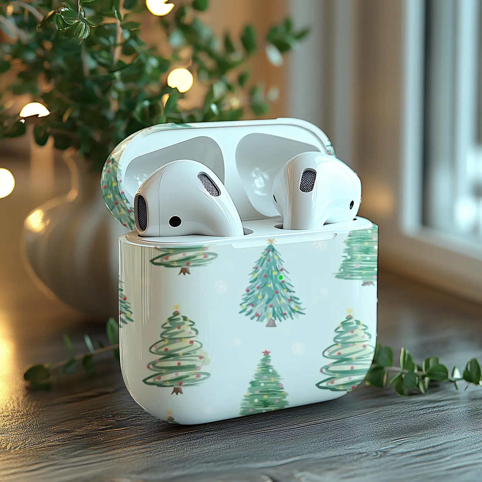[Print] Christmas Tree AirPods Case: Holiday Pattern, Festive Design, AirPod Cases