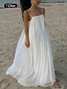KAYWIDE  Basic Simple Loose Moonlight Adjustable Buckle Sleeveless Halter Long Dress, Comfortable and Stylish Summer Casual Fashion Dress