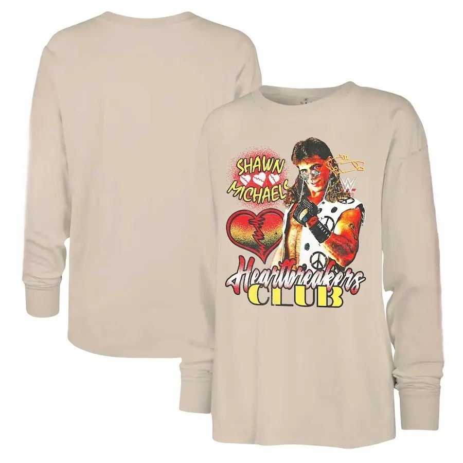 Men's Ripple Junction Tan Shawn Michaels Heartbreakers Club Long Sleeve T-Shirt Professional Wrestler Tee For Man and Woman Unisex T-Shirt, Hoodie, Sweatshirt Menswear Fitted, Both Side
