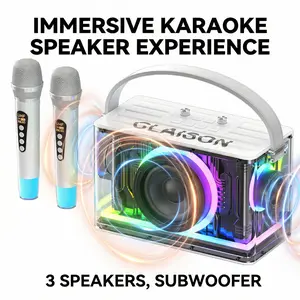 CLAISON Bluetooth Speaker 200W Peak Power with 20H Playtime TWS Fast Charging Portable Handle LED Light for Party Outdoor Camping