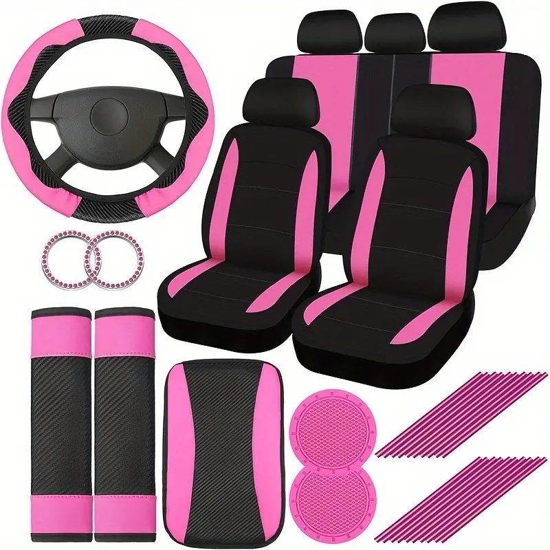 Purple Butterfly Logo Synthetic Leather Steering Wheel Cover – Semi-Custom, Black