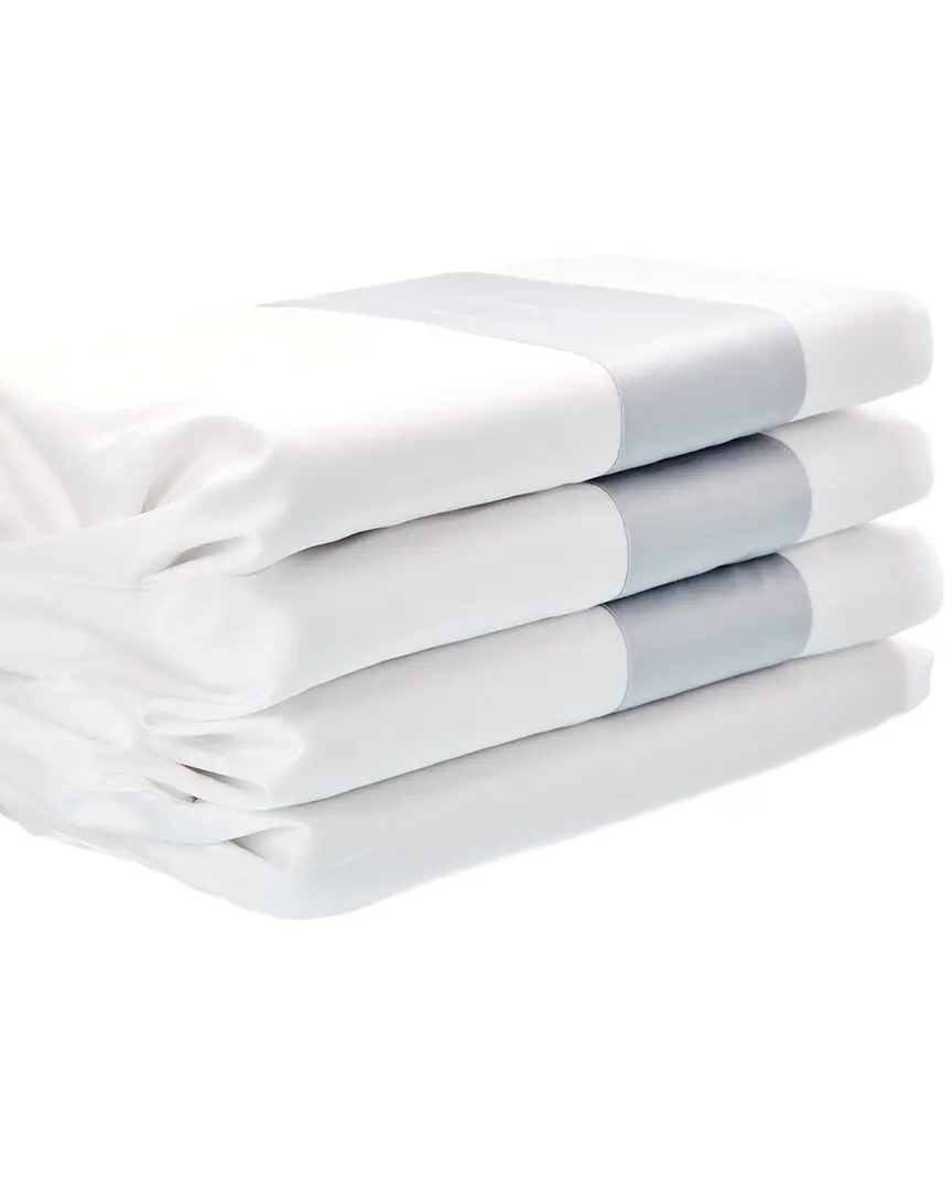 Bellino Fine Linens 300 Thread Count Cosmopolitan Applied Border Sateen 4pc Sheet Set