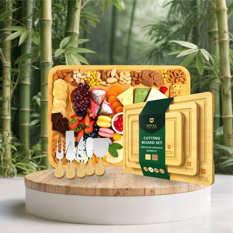[22] Cheese Board with Cutlery Set & Cutting Board Set of 3