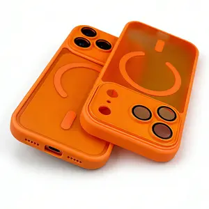 Luxury Magnetic Wireless Charging Phone Case Compatible with iPhone 17 16 Pro Max 17Pormax 17Pro Cases Matte Translucent Acrylic & Hard PC Armor, Shockproof Camera Lens and Soft Bumper Protection Cover, Men Women