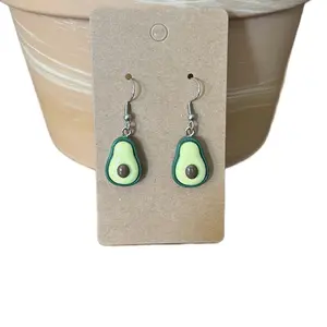 Avocado Earrings - Made by Jewelry For You By Beck- Whimsical Favorites Resin Avocados Dangle From Hypoallergenic Nickel Free Stainless Steel Ear Wires for Unique StyleJewelry