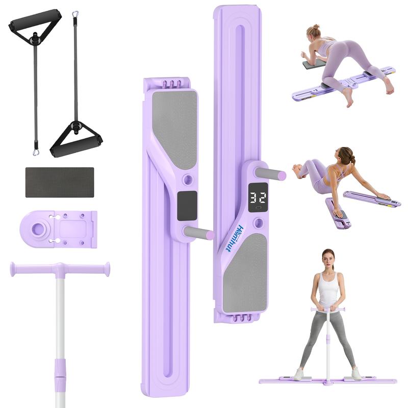 Pilates Reformer Board with Resistance Bands – Homhut Portable Pilates Machine, Full Body Workout for Home, Core Strengthener, LED Timer & Calorie Display Pilates Reformer Board with Resistance Bands – Homhut Portable Pilates Machine, Full Body Workout for Home, Core Strengthener, LED Timer & Calorie Display