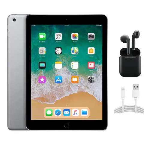 Refurbished Apple iPad 6th Gen (WiFi + Cellular Unlocked) Excellent Condition with Wireless Earbuds & 1 Year Warranty
