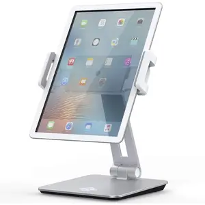 Tablet Stand Holder, Tightness Adjustable Multi-Angle Foldable Eye-Level Aluminum Solid Tablets Stands Dock for 4''-14''Tablets/Phone, iPad Series, Galaxy Tabs,Kindle Fire,Etc.