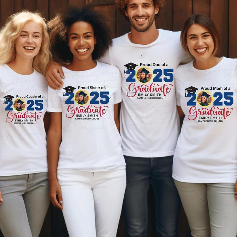 Custom Family Graduation Shirt, Graduate 2025 Shirt, Custom Photo Graduation TeeShirt, Graduation Shirt Senior 2025