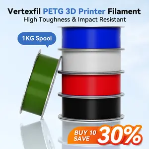 VERTEXFIL PETG Filament 1.75mm 1kg, High Toughness, Impact Resistant, Waterproof, Reusable & Detachable Spool, Tangle-Free, High Precision ±0.02mm, Strong Layer Adhesion, Compatible with Bambu Lab, Creality, Anycubic & Most FDM 3D Printers