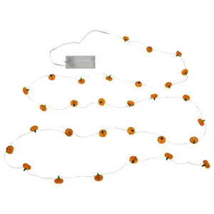 LumaBase Battery-Operated Mini Pumpkin String L ights