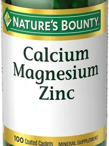 Nature's Bounty Calcium Magnesium & Zinc Caplets, Immune & Supporting Bone Health, 100 Count