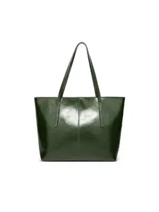 Vintage Oil Wax Leather Tote Bag Shoulder Bag, Casual Daily Use, Versatile Commuter Large Capacity Computer Tote Bag, All Seasons