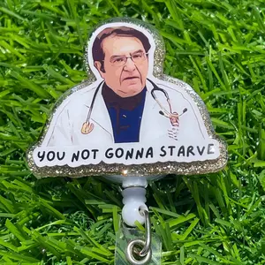 Dr Now Badge Reel 2.5 inch, Funny RN Badge Reel, Glitter, Nurse Badge Reel, 600 pound life, Dr Nowzarden Thirty Pounds