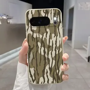 Rounded Edge Phone Case for Google Pixel 10 9 XL 8 7 Pro A  Camouflage Harmony Pattern Shockproof Liquid Silicone TPU Bumper Drop Protection Cover Smartphone Casing