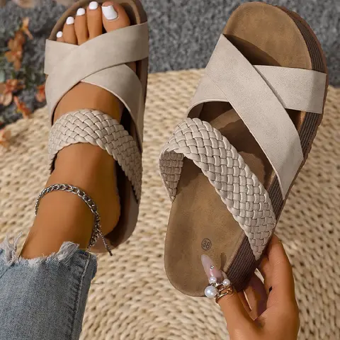 Women's Summer Wedge Platform Sandals, Bohemian Trendy Sandals, Soft Comfortable Lightweight Beach Sandals, Breathable Outdoor Casual Sandals