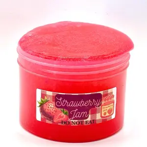 Bubbaboo Strawberry Jam 8oz Jelly Slime - Scented Jar with Freebies Included - Perfect for Sensory Play