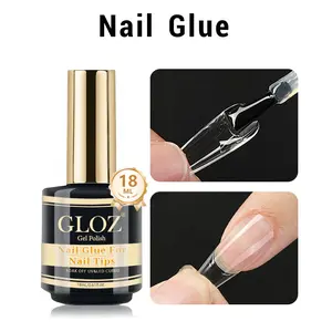 GLOZ 18ml Gel Nail Glue and Base Gel, Strong Adhesive for Acrylic Nail Tips and False Nails, Long Lasting Bond, UV LED Nail Lamp Required, Fake Nail, Nail Art Supplies