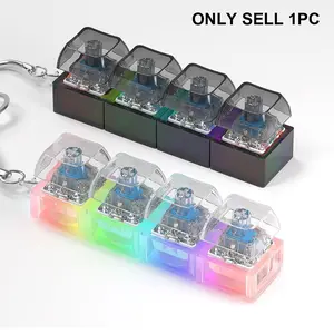 Fidget Toy Keychain LED Keyboard Clicker Edc Stress Relief Tool for Boys Girls Fun Pendant Childrens Toys Gift Present Portable Keychain