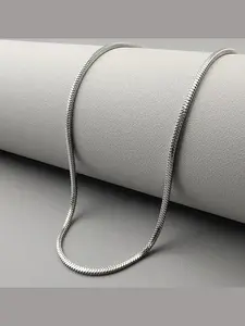 1pc,Elegant Silver Color Snake-Print Chain Necklace, Rigid Material, Non-Fading, Versatile for Various Occasions, Matching Other Pendants