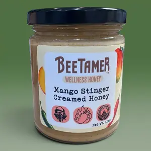 Bee Tamer’s Mango Stinger Creamed Honey – 11oz Jar