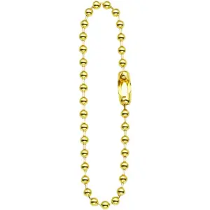 4.7" 3/32 (2.4mm) Brass Ball Bead Keychains Value Tag Chain 100 Pack