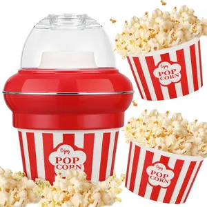 1100W Hot Air Popcorn Maker with Dual Buckets - Oil-Free, Fast 2-Minute Pop, 5.3-Quart Capacity, High Efficiency for Home Use