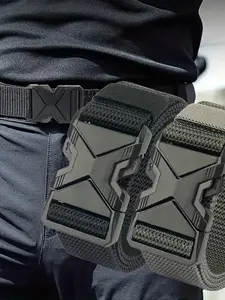 Tactical Waist Belt Military Style with Plastic Buckle, Breathable Fabric Durable Outdoor Sports Workwear, Adjustable Size Ideal Gift