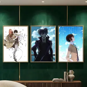 Bungo Stray Dog Osamu Dazai Painting Calligraphy HD Heavy-Duty Waterproof Wrinkle-Resistant Canvas Print – Tool-Free Durable Hides Wall Flaws & Boosts Style for Living Rooms Bathrooms