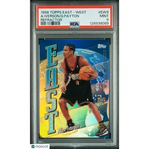 Gary Payton Allen Iverson 1998 Topps East - West #EW9 Refractor PSA 9