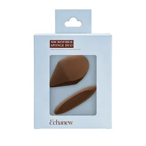 Echanew Microfiber Beauty Sponge Duo - Ultimate Airbrushed Finish Makeup Sponges with Dual-Layer Technology for Flawless Application