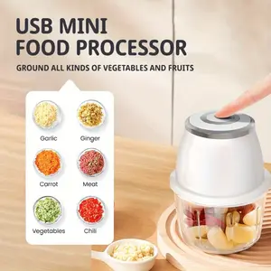 Electric Garlic Presser, Mini Food Processor, Vegetable Food Chopper, Carrot Garlic Chopper, 400ML Capacity, USB Charging, Wireless Portable, Ideal for Garlic Ginger Onion Chili Nuts Baby Food