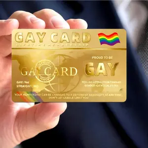 1 or 3 lifetime membership cards of Pride for the LGBT community, decorated PVC cards, self-adhesive, high-end gold design, rainbow heart design, PVC material gifts, creative gifts for friends and colleagues in the LGBT community, funny models