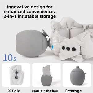 Inflatable U Shaped Neck Pillow for Travel Neck Support Portable Collapsible Travel Pillow for Airplane Car Train Comfortable Neck Cushion