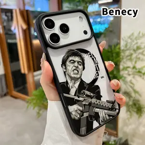 Magnetic Phone case for iPhone 17 16  Pro Max Plus 15 14 13 12 11 Air E Gunslinger's Grit Pattern Non-Yellowing Shockproof Soft Silicone Transparent Acrylic Cover Supports Wireless Charging