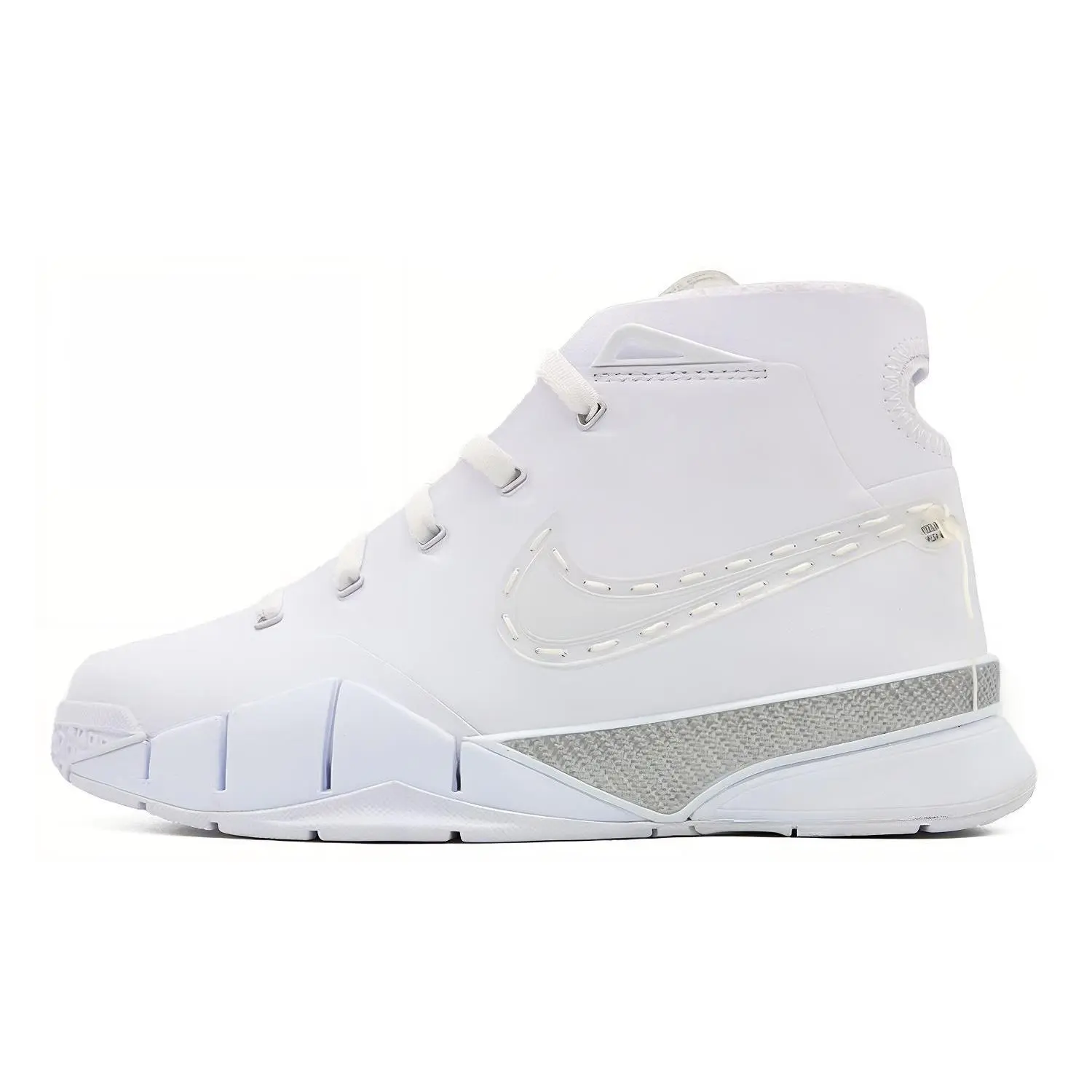 Nike Kobe 1 Protro Noise Cancelling Pack Retro Basketball Shoes, Unisex Mid Top, Breathable Mesh, Lace Up, Logo Detail, Rubber Sole, Cushioned, White CI9911-110 (Men's Casual Trainers)